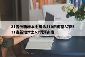 31省份新增本土确诊110例河南87例/31省新增本土61例河南省