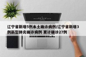辽宁省新增5例本土确诊病例/辽宁省新增3例新型肺炎确诊病例 累计确诊27例
